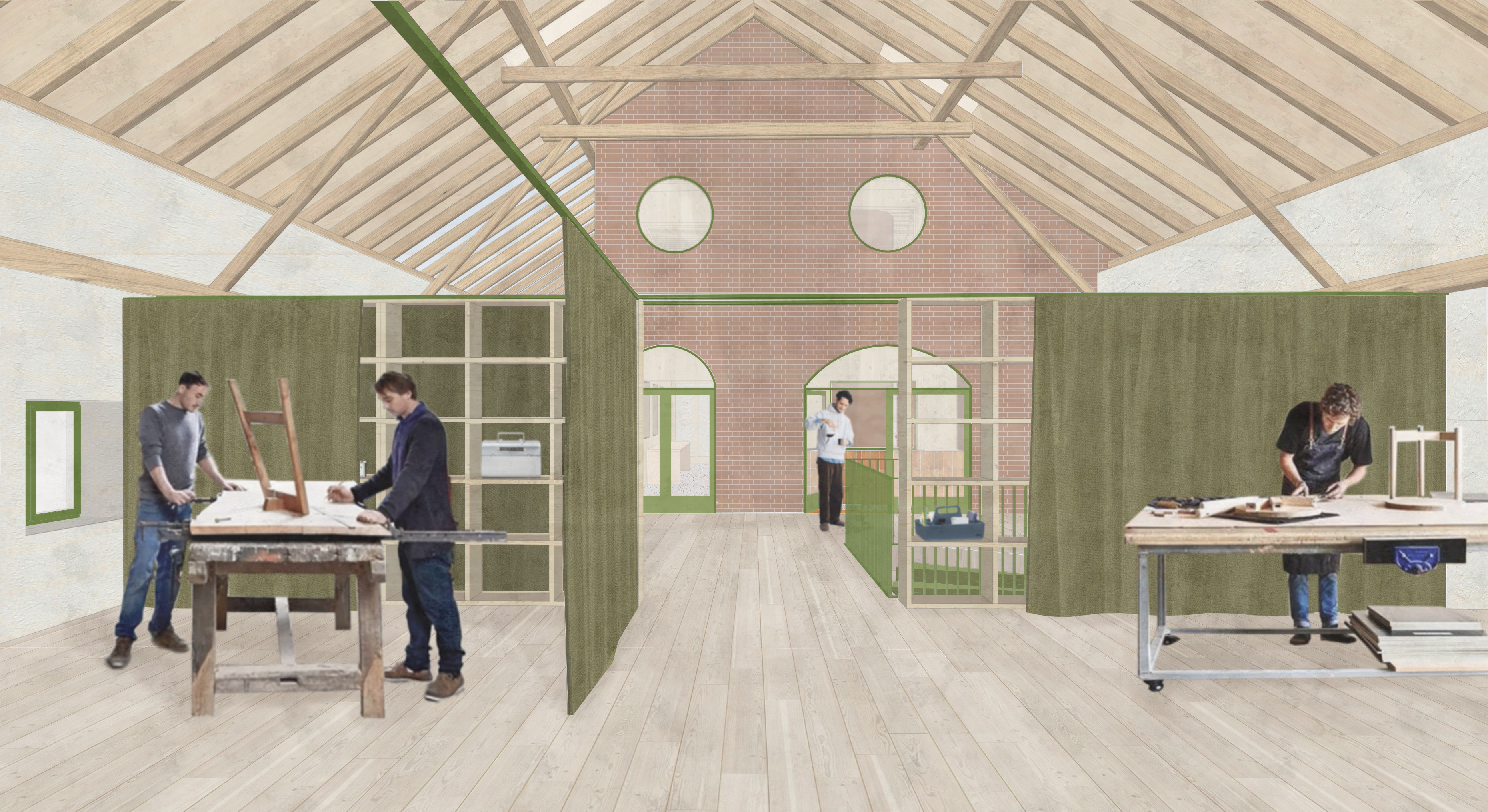 Collage Bestand mit Blick zum Neubau  Winternutzung